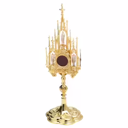 Reliquiario Neogotico dorato H 40 cm