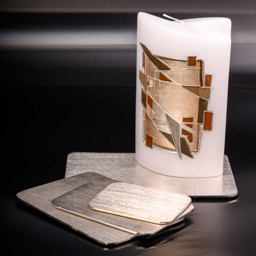 Silver aluminium coaster