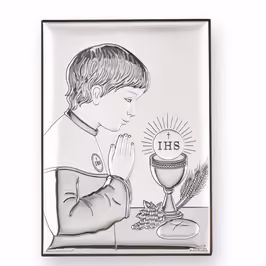 Icona cattolica rettangolare con bambino