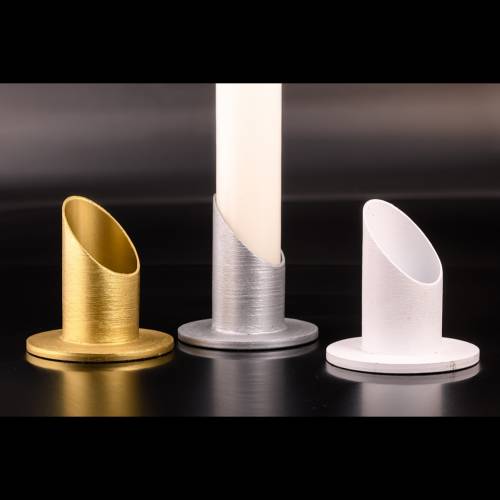 Portacandele alu silver D 4 cm