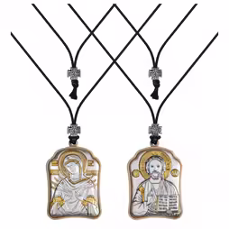 Christ - VM 7 Swords Pendant Icon. Silver 999. Gold.