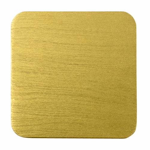 Gold aluminium square coaster
