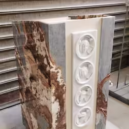 Modern lectern in polychrome marble