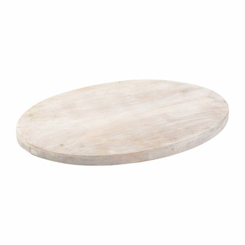 Coaster wood light oval 13,5x10 cm