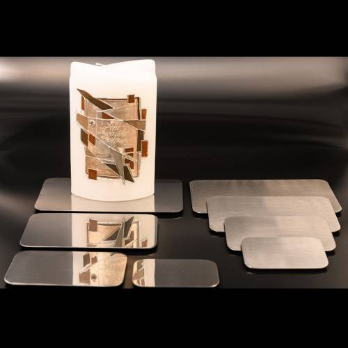 Rectangular and polished candle plate