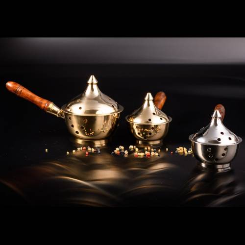 Incense pan with wooden handle