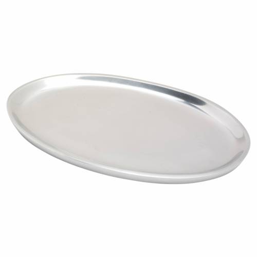 Oval polished candle plate