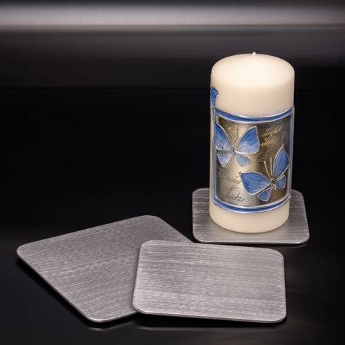 Square aluminium candel plate