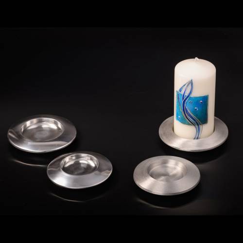 Nickel-plated aluminium candle plate