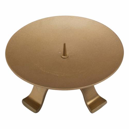 Four footed candle holder of golden iron