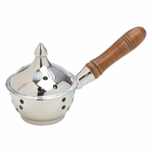 Incense pan nickel plated with handle