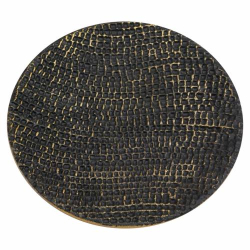 Aluminium coaster black/gold D 14 cm