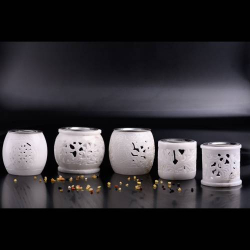 Incense burner white floreal pattern