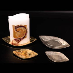 Oval candle plate 21x11 cm