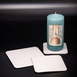White aluminium candle plate