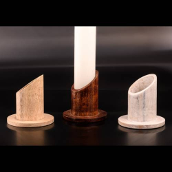 candle holder dark wood D 4 cm