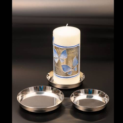 Candle plate silver coloured