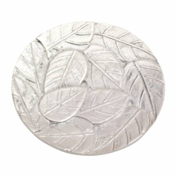 Portacandela alluminio foglie argentate D12 cm
