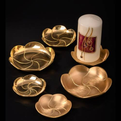Matte brass coaster Lotus