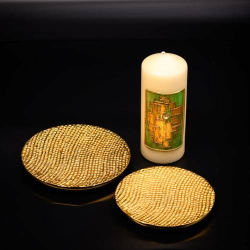 Aluminium coaster honeycomb D 14 cm