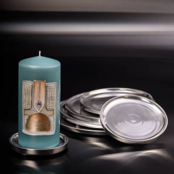 Polished aluminium candle plate D 19 cm