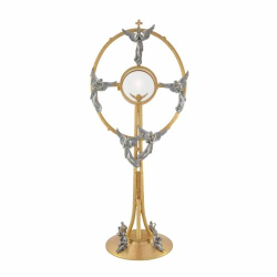 Brass monstrance with Evangelists and Angels
