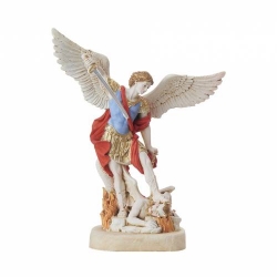 Resin painted statue of St. Micheal