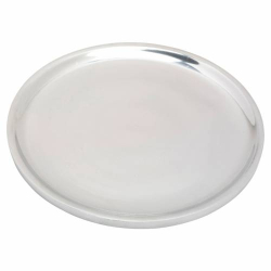 Polished aluminium candle plate D 19 cm