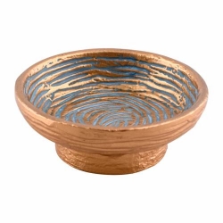 Aluminium blue golden incense bowl 