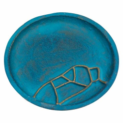 Aluminium coaster turquoise/gold