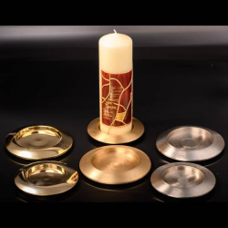 Coaster round and matte brass D 12 cm