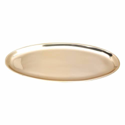 Oval polished brass coaster