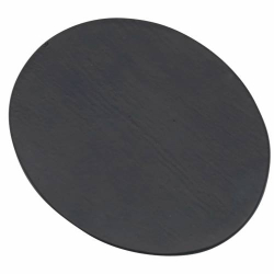 Black oval aluminium coaster