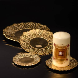 Brass candle plate sun