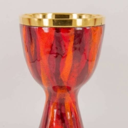 Brass Chalice "Genesis" Red Fire enameled 
