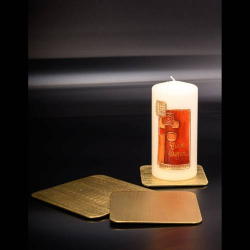 Gold aluminium square candle plate