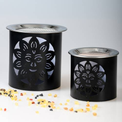 Incense burner sun engraving