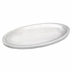 Matte silver candle saucer