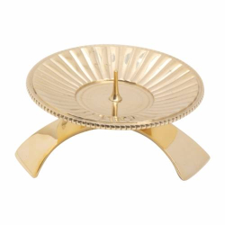 Three footed candle holder with lines