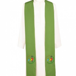 Stuła Kapłańska 4 Kolory Liturgiczne Haft Logo JUBILEUSZ 2025
