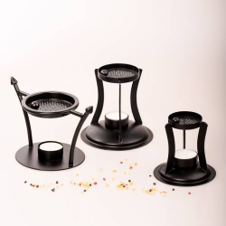 Incense burner black H 12 cm