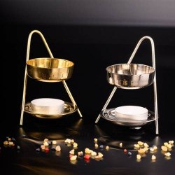 Golden brass incense burner H 10 cm