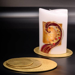 Gold aluminium candle plate