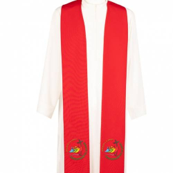 Stuła Kapłańska 4 Kolory Liturgiczne Haft Logo JUBILEUSZ 2025