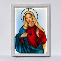 Vetrata Icona illuminata di Santa Maria