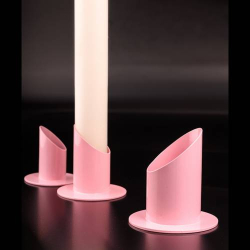 Candlestand of pink steel