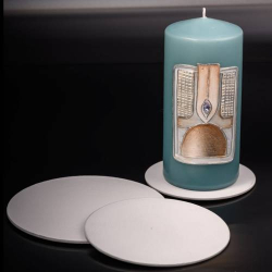 White aluminium coaster D 10 cm