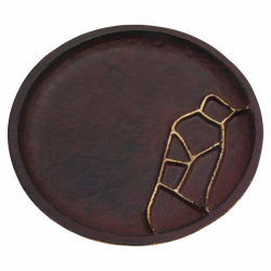 Coaster Alu winered/gold D 14 cm