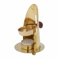 Incense burner brass H 12 cm