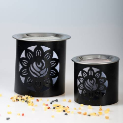 Incense burner black iron